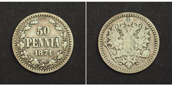 50 Penny Grand Duchy of Finland (1809 - 1917) / Russian Empire (1720-1917) Silver 