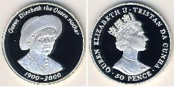 50 Penny Tristan da Cunha Silver Elizabeth II (1926-2022)