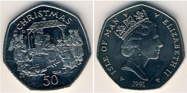 50 Penny Isle of Man  