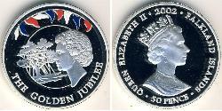 50 Penny 福克兰群岛 銀 伊丽莎白二世 (1926-2022)