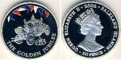 50 Penny 福克兰群岛 銀 伊丽莎白二世 (1926-2022)