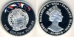 50 Penny 福克兰群岛 銀 伊丽莎白二世 (1926-2022)