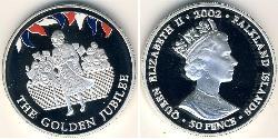 50 Penny 福克兰群岛 銀 伊丽莎白二世 (1926-2022)