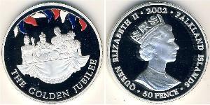 50 Penny 福克兰群岛 銀 伊丽莎白二世 (1926-2022)