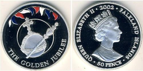 50 Penny 福克兰群岛 銀 伊丽莎白二世 (1926-2022)