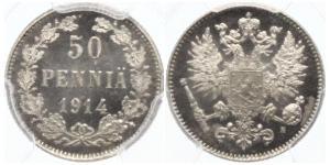 50 Penny 芬兰大公国 (1809 - 1917) / 俄罗斯帝国 (1721 - 1917) 銀 