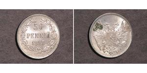 50 Penny 芬兰大公国 (1809 - 1917) / 俄罗斯帝国 (1721 - 1917) 銀 