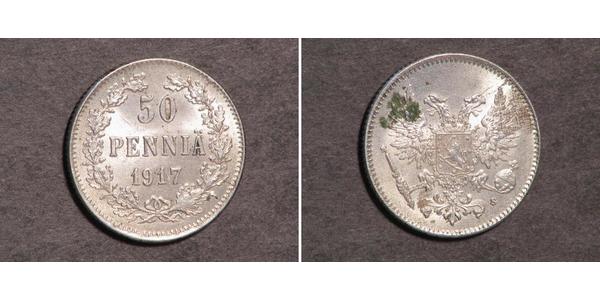 50 Penny 芬兰大公国 (1809 - 1917) / 俄罗斯帝国 (1721 - 1917) 銀 