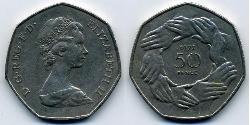 50 Penny United Kingdom (1922-) 镍/銅 伊丽莎白二世 (1926-2022)