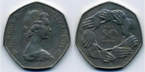 50 Penny United Kingdom (1922-) 銅/镍 伊丽莎白二世 (1926-2022)