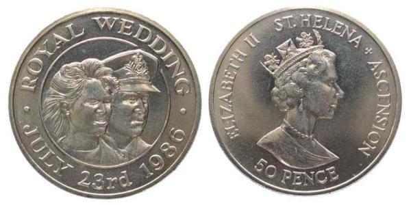 50 Penny 圣赫勒拿岛 銅/镍 伊丽莎白二世 (1926-2022)