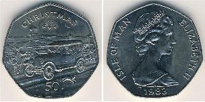 50 Penny 曼島 銅/镍 伊丽莎白二世 (1926-2022)