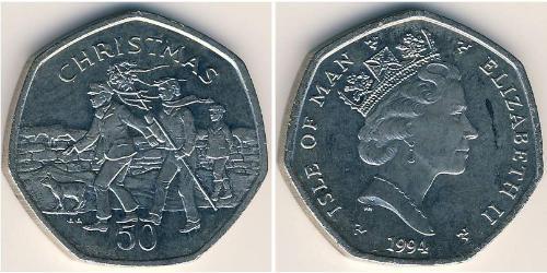 50 Penny 曼島 銅/镍 伊丽莎白二世 (1926-2022)