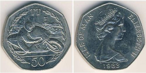 50 Penny 曼島 銅/镍 伊丽莎白二世 (1926-2022)