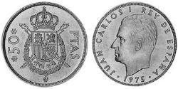 50 Peseta Kingdom of Spain (1976 - ) Copper/Nickel Juan Carlos I of Spain (1938 - )