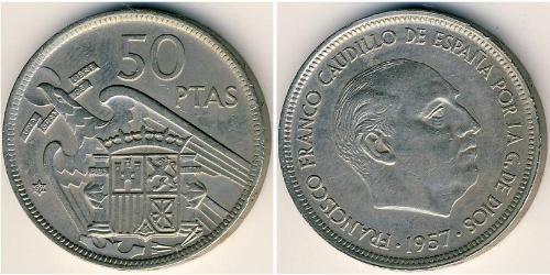 50 Peseta Espagne franquiste (1936 - 1975) Cuivre/Nickel Francisco Franco(1892 – 1975)