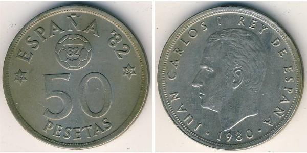 50 Peseta Royaume d’Espagne (1976 - ) Cuivre/Nickel Juan Carlos I (1938 - )