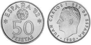 50 Peseta Reino de España (1976 - ) Kupfer/Nickel Juan Carlos I (1938 - )