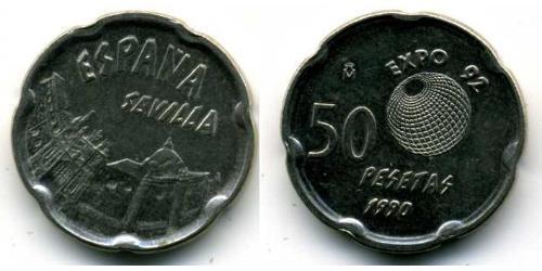 50 Peseta Reino de España (1976 - ) Níquel/Cobre 