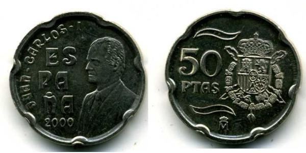 50 Peseta 西班牙 銅/镍 胡安·卡洛斯一世 (1938 - )