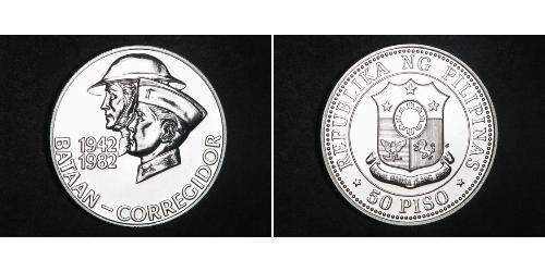 50 Peso Filippine Argento 