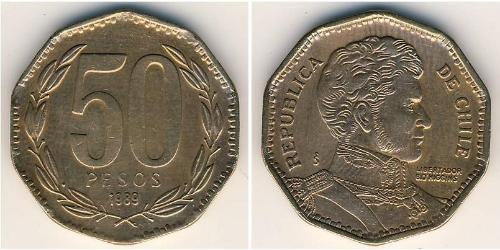 50 Peso Chile Bronze 