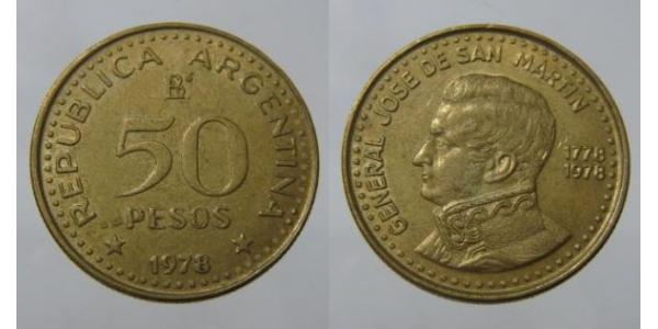 50 Peso Argentinien (1861 - ) Bronze/Aluminium 