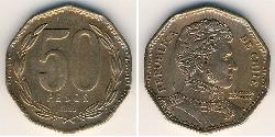 50 Peso Cile Bronzo 