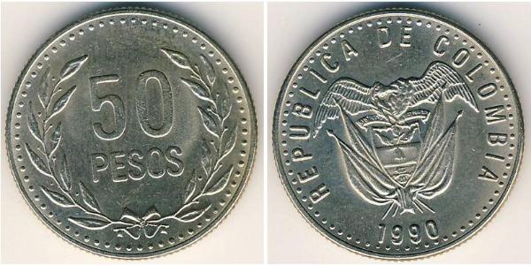 50 Peso Republik Kolumbien  (1886 - ) Kupfer/Zink/Nickel 