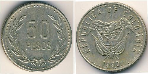 50 Peso 哥伦比亚 銅/镍 