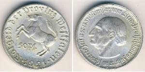 50 Pfennig Germania Alluminio Heinrich Friedrich Karl von Stein