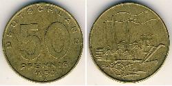 50 Pfennig Repubblica Democratica Tedesca (1949-1990) Alluminio/Ottone/Bronzo 