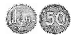 50 Pfennig Repubblica Democratica Tedesca (1949-1990) Ottone/Alluminio/Bronzo 