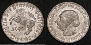 50 Pfennig Alemania Aluminio Heinrich Friedrich Karl vom Stein