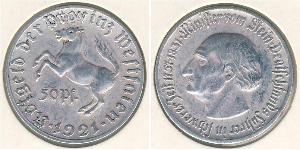 50 Pfennig Alemania Aluminio Heinrich Friedrich Karl vom Stein