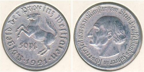 50 Pfennig Deutschland Aluminium Heinrich Friedrich Karl vom und zum Stein