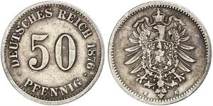 50 Pfennig Germania Argento 
