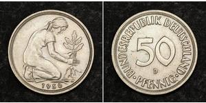 50 Pfennig Geschichte der Bundesrepublik Deutschland (1949-1990) Kupfer 