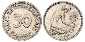 50 Pfennig Deutsche Demokratische Republik (1949-1990) / Geschichte der Bundesrepublik Deutschland (1949-1990) Kupfer/Nickel 