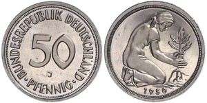 50 Pfennig Deutsche Demokratische Republik (1949-1990) / Geschichte der Bundesrepublik Deutschland (1949-1990) Kupfer/Nickel 