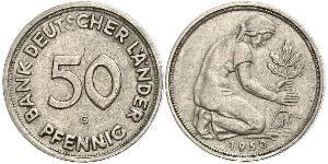 50 Pfennig Deutsche Demokratische Republik (1949-1990) / Geschichte der Bundesrepublik Deutschland (1949-1990) Kupfer/Nickel 