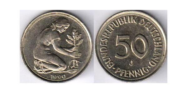 50 Pfennig Deutsche Demokratische Republik (1949-1990) / Geschichte der Bundesrepublik Deutschland (1949-1990) Kupfer/Nickel 