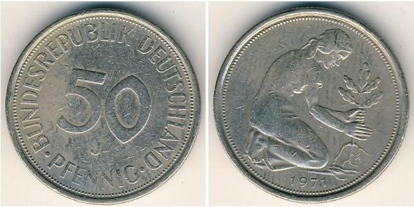 50 Pfennig República Democrática Alemana (1949-1990) / Alemania Occidental (1949-1990) Níquel/Cobre 