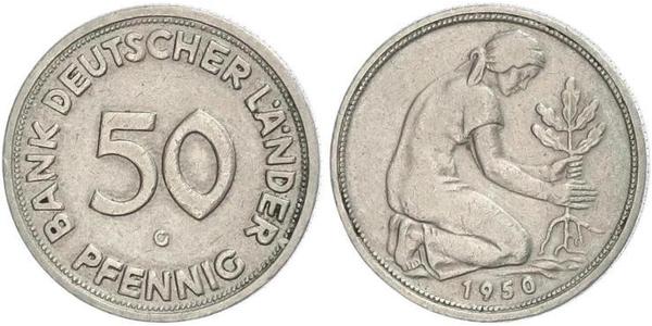 50 Pfennig República Democrática Alemana (1949-1990) / Alemania Occidental (1949-1990) Níquel/Cobre 
