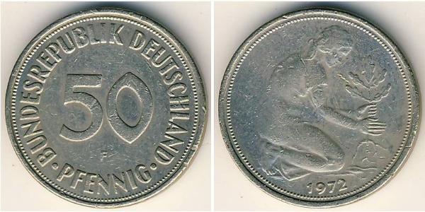 50 Pfennig República Democrática Alemana (1949-1990) / Alemania Occidental (1949-1990) Níquel/Cobre 