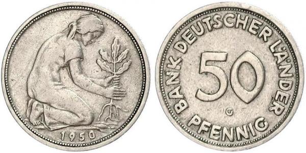 50 Pfennig República Democrática Alemana (1949-1990) / Alemania Occidental (1949-1990) Níquel/Cobre 