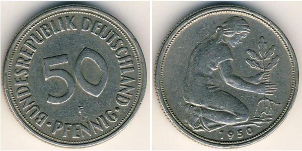 50 Pfennig República Democrática Alemana (1949-1990) / Alemania Occidental (1949-1990) Níquel/Cobre 