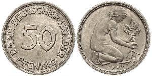 50 Pfennig Germania Ovest (1949-1990) / Repubblica Democratica Tedesca (1949-1990) Rame/Nichel 