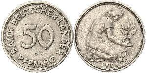 50 Pfennig Germania Ovest (1949-1990) / Repubblica Democratica Tedesca (1949-1990) Rame/Nichel 