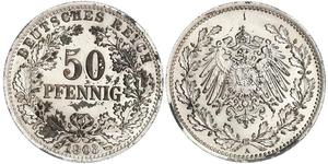 50 Pfennig Empire allemand (1871-1918)  